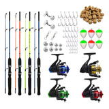 Kit De Pesca Completo Suporta 6kg 4 Vara 4 Molinete E Itens