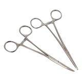 Kit De Pinça Crile Reta 16 Cm E Pinça Crile Curva 16 Cm Par.