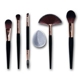 Kit De Pincéis Macrilan E Esponja Velvet Preto Ed010a Sj