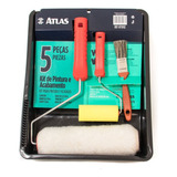Kit De Pintura Atlas At1002 De 5 Peças, Pincel, Rolo Bandeja