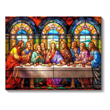 Kit De Pintura Diamante 5d Santa Ceia Vitral 40x30cm Diy