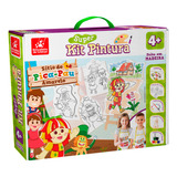 Kit De Pintura Infantil Cavalete Avental