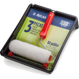 Kit De Pintura Parede 3 Peças Bandeja Garfo Rolo 23cm Atlas