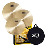 Kit De Prato Bateria Zeus B20 Custom Set C 14 16 20 + Capa