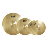 Kit De Pratos De Bateria Zeus Beginner Set C Com 3
