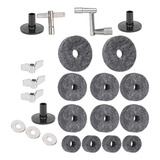 Kit De Pratos Drum Felt Pad De 23 Peças Antiderrapante Com B