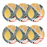 Kit De Pratos Fundos Com 6 Peças Salada Tropical Oxford Cor Multicolor Floreal