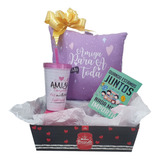Kit De Presentes - Para Amiga - Amiga Cúmplice - Almofada E Copo Canudo Com Cartão De Amiga Para Melhor Amiga