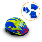Kit De Proteção Infantil Capacete Joelheira Cotoveleira Bike