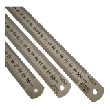 Kit De Réguas Aço Inox 30 Cm 60 Cm E 1 Metro