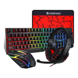 Kit De Teclado E Mouse Espanhol Gamer Twolf Tf800 4 Em 1 Cor De Mouse: Preto, Cor Do Teclado, Preto