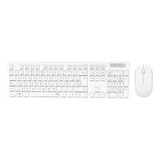 Kit De Teclado E Mouse S/fio Wireless Branco Abnt2 Português