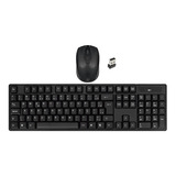 Kit De Teclado E Mouse Sem Fio 2.4ghz Usb Wireless Preto Mbtech Mb54264 K4 Português Abnt2 Brasil Ergonômico