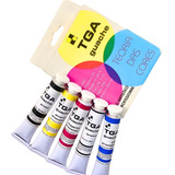 Kit De Tinta Guache Tga Com 05 Cores Sortidas De 25 Ml Cada
