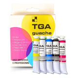 Kit De Tinta Guache Tga Com 05 Cores Sortidas De 25 Ml Cada