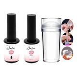 Kit De Unha Francesinha D&z Esmalte Gel Branco Carimbo