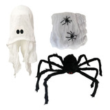 Kit Decoração De Halloween Aranha Teia De Aranha Fantasma