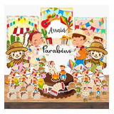 Kit Decoração Festa Junina Completo Monta Fácil - 88 Itens