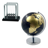 Kit Decoração Mesa Escritório Pendulo Newton Globo Terrestre