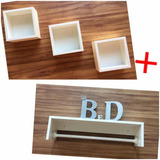 Kit Decoração Montado Quarto Bebê 4 Peças Nichos Fundo