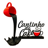 Kit Decoração Xícara Flutuante E Letreiro Cantinho Do Café 