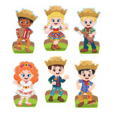 Kit Decorativo De Mesa Com 6 Displays Festa Junina Julina