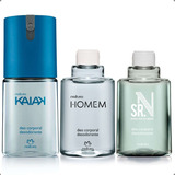 Kit Deo Corporal Masculino Kaiak + Refil Homem + Refil Sr N