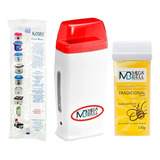 Kit Depilação Aquecedor De Cera Rollon Vermelho Papel Refil