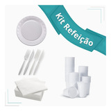 Kit Descartável Festa Prato Copos Talher Faca 100 Pessoas