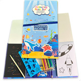 Kit Desenho Caderno Colorir Escolar Estojo Lápis Rabiscar