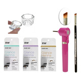 Kit Design Sobrancelha 3 Henna Glance Mixer Pincel Macrilan