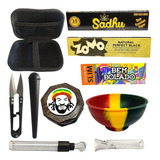 Kit Dichavador Case Bag Seda De Vidro Cuia Piteira E Mocó