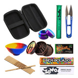 Kit Dichavador Case Tesoura Cuia Piteira Mocó Slick Seda