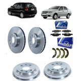 Kit Disco Pastilha Tambor Sapata Freio - Siena Fire 16v
