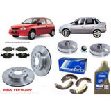 Kit Disco Pastilha Tambor Sapata Freio Corsa 1.6 Sem Abs