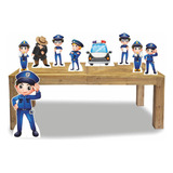 Kit Display De Chão E Mesa Totens Festa Policia 9 Pçs