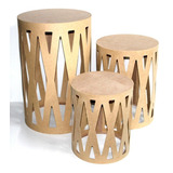 Kit Display Trio Cilindro Mesa Treliça Decoração Festa Mdf