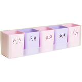 Kit Doçura 5 Porta Objetos Organizador Feminino Lápis Caneta