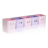 Kit Doçura 5 Porta Objetos Organizador Potes Potinhos Rosa 