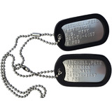 Kit Dog Tag -2 Plaquetas Inox, 2 Correntes Inox + Gravação 