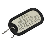Kit Dog Tag Basic Gravação Alto Relevo Placa E Corrente Inox