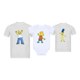 Kit Dos Simpsons, Bart, Homer E Marge, 2 Camisas E Um Body 