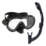 Kit Dry Fox Fun Dive, Máscara Snorkel Dupla Válvula Mergulho