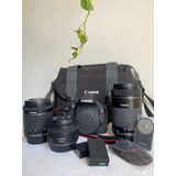 Kit Dslr Canon Eos Rebel T6i 18-55mm + 50 Mm + 55-250mm