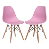Kit Duas Cadeiras Eames Eiffel Wood Sala Organizador Mais Ve