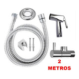 Kit Ducha Higiênica 2 Metros Lisboa Todo Metal Cromo C85 Acabamento Brilhante Cor Prateado