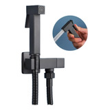 Kit Ducha Higiênica Super Luxo Todo Metal Preto 1/4 Volta