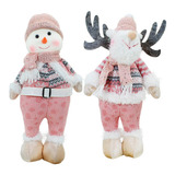 Kit Dupla Natal Papai Noel Boneco Neve Presente Decoração