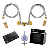 Kit Duplo Gás Encanado Cooktop/forno Flexível 80cm Regulador