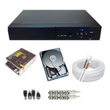 Kit Dvr 4 Canais Multihd Full Hd Cabo Conectores Hd 160gb 